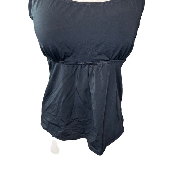 Fullfitall Tankini Swim Top Womens Swimsuit Built in Bra Stretch Black 10 NWT - Picture 3 of 12
